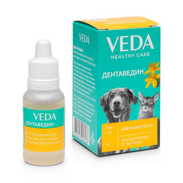 

Средство для собак и кошек для ухода за полостью рта Veda Дентаведин флакон 15г