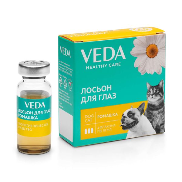 

Veda Фитоэлита Лосьон для глаз средство зоогигиеническое с ромашкой фл. 10мл 3шт