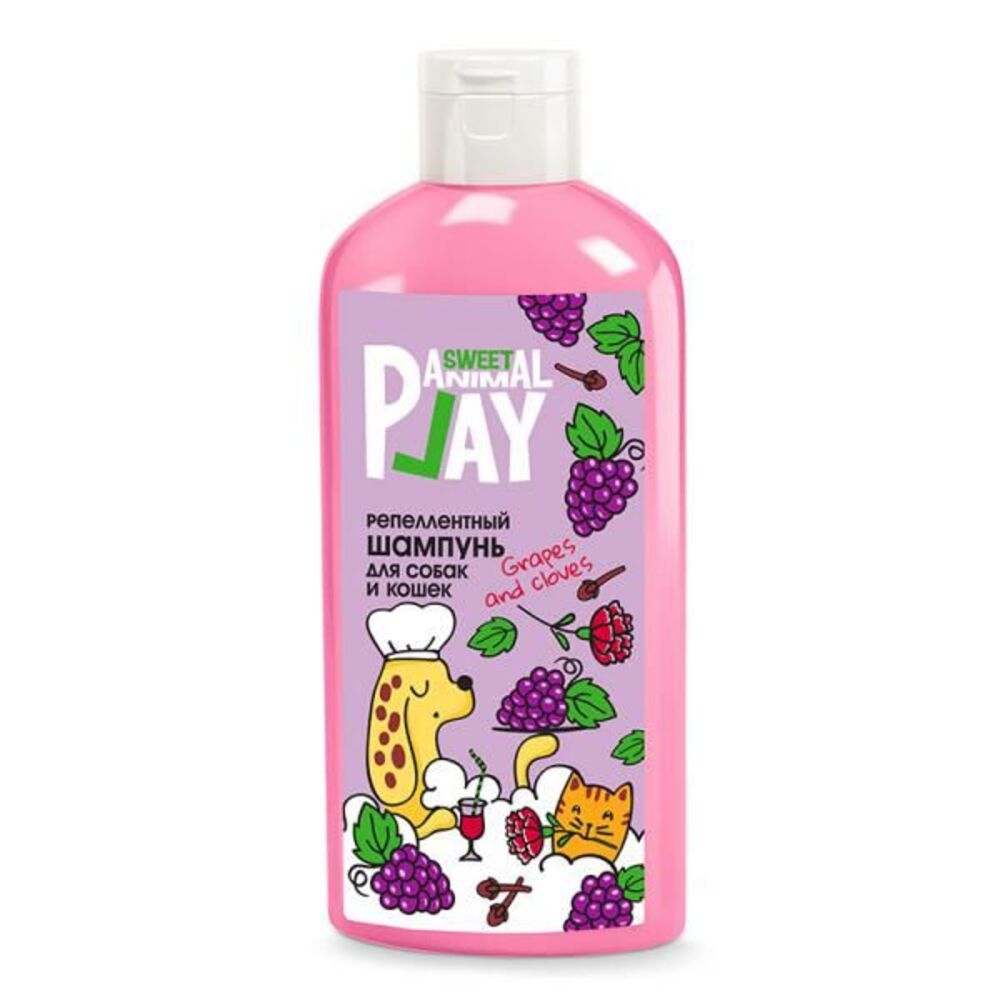 

ANIMAL PLAY SWEET репеллентный шампунь виноград и гвоздика для собак и кошек флакон 300 мл
