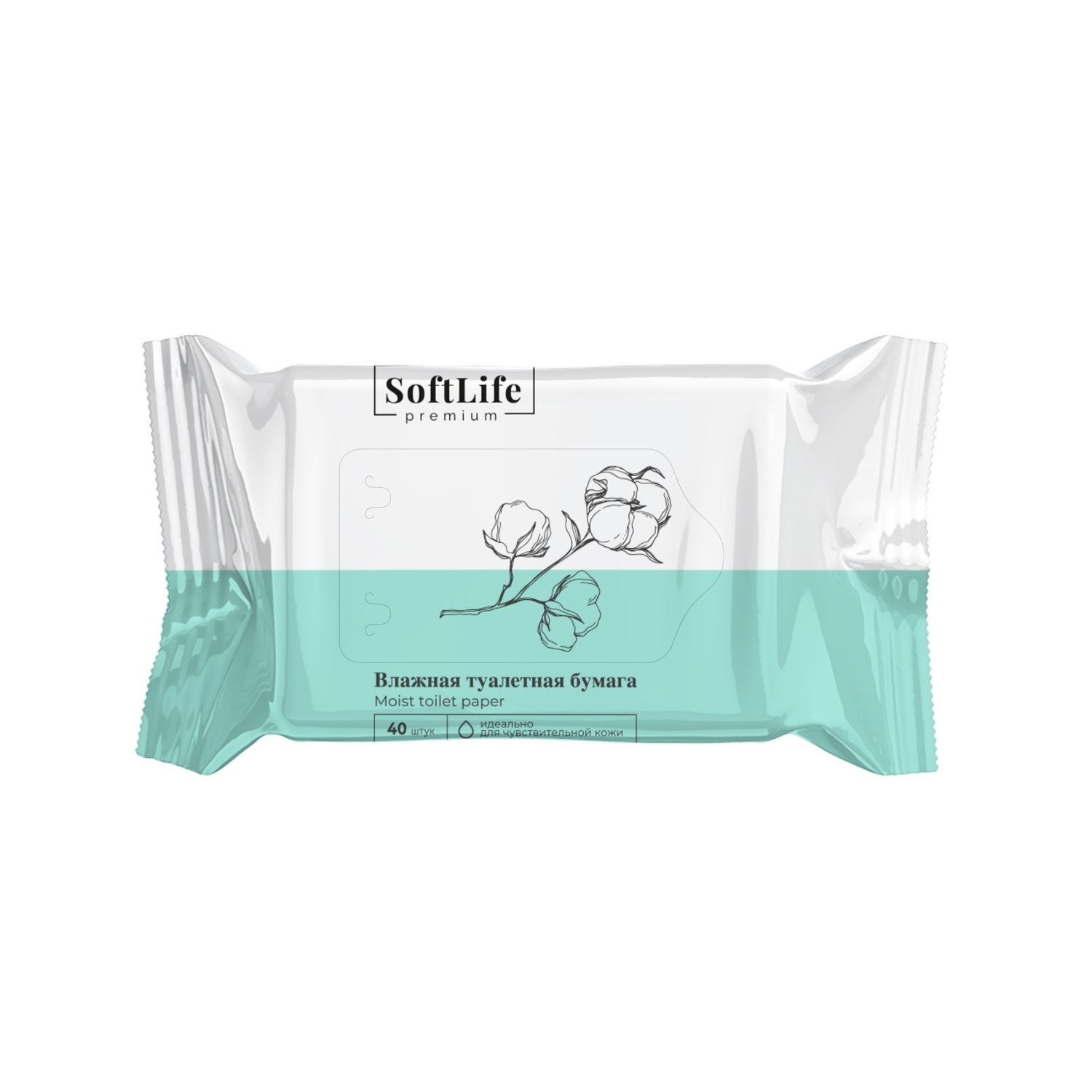 

СофтЛайф премиум влажная туалетная бумага №40