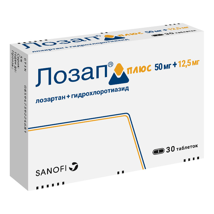 

Лозап плюс таб.п/о 50мг/12,5мг №30