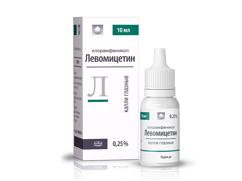 Левомицетин капли гл. 0,25% 10мл