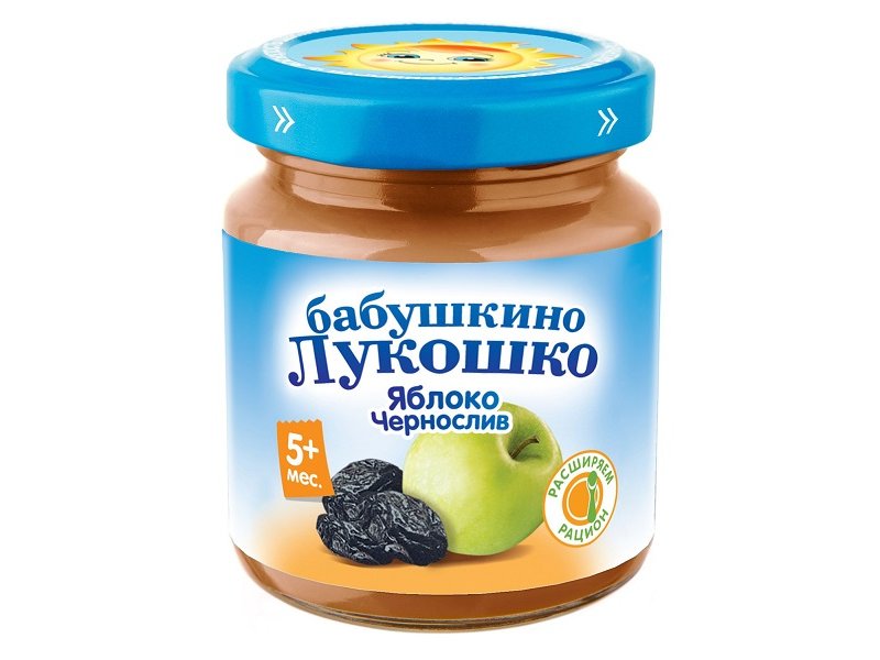 

Бабушкино Лукошко пюре яблоко/чернослив 100г