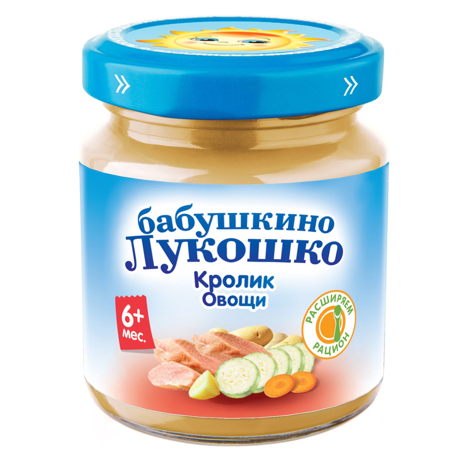 

Бабушкино Лукошко пюре рагу овощное/кролик 100г