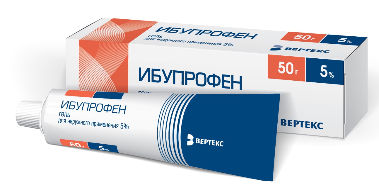 Ибупрофен-Вертекс гель 5% 50г