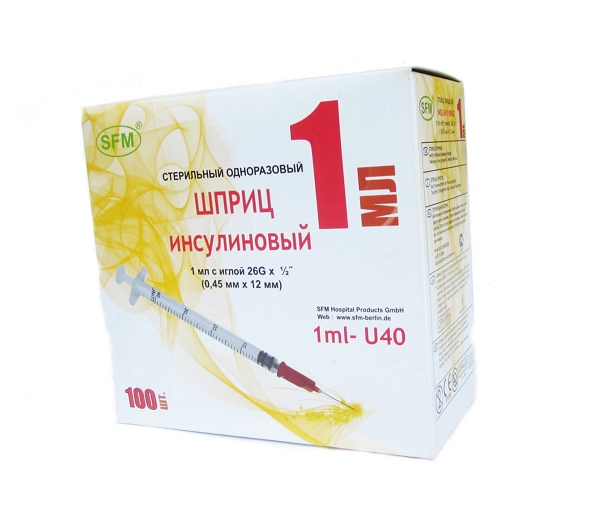 СФМ шприц одноразовый инсулиновый 1мл №100