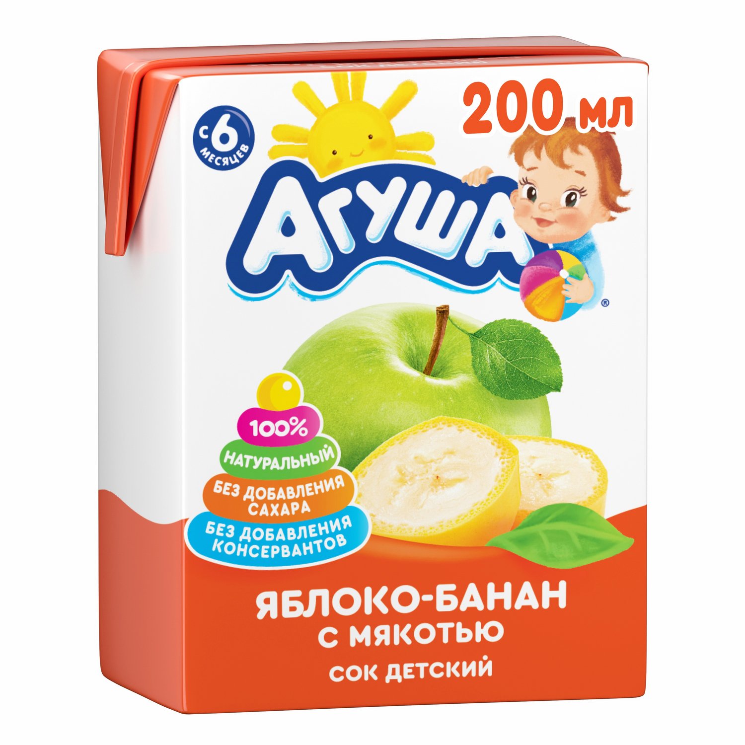 

Агуша сок яблоко/банан с мякотью 200мл