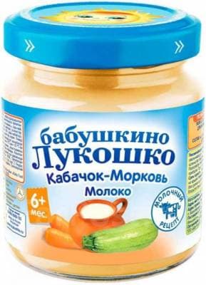 

Бабушкино Лукошко пюре кабачок/морковь/молоко 100мл