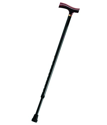 Брониген трость инвалидная телескопическая с деревянной ручкой черная BOC-200