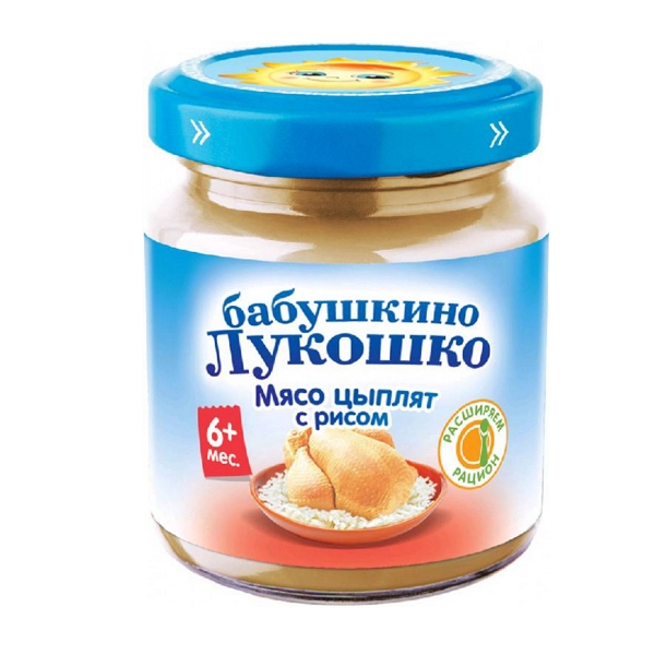 

Бабушкино Лукошко пюре курица/рис 100г