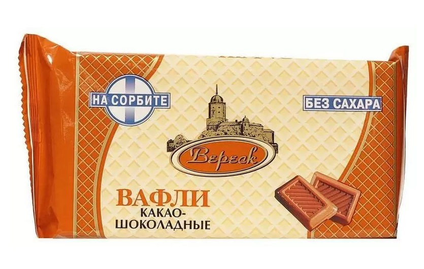 

Невские вафли Какао-Шоколадные на сорбите 105г
