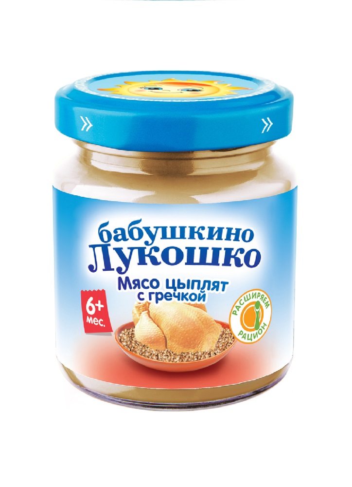 

Бабушкино Лукошко пюре цыпленок/гречка от 6мес. 100г