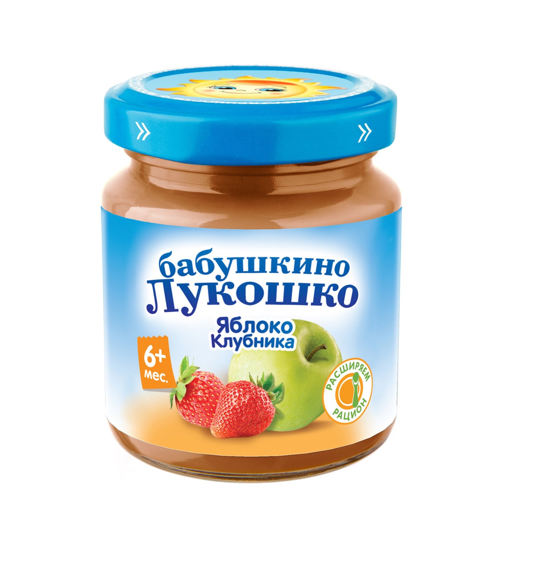 

Бабушкино Лукошко пюре яблоко/клубника 100г