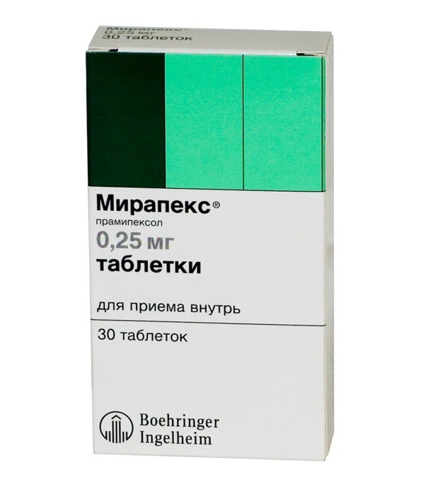 

Мирапекс таб. 0,25мг №30