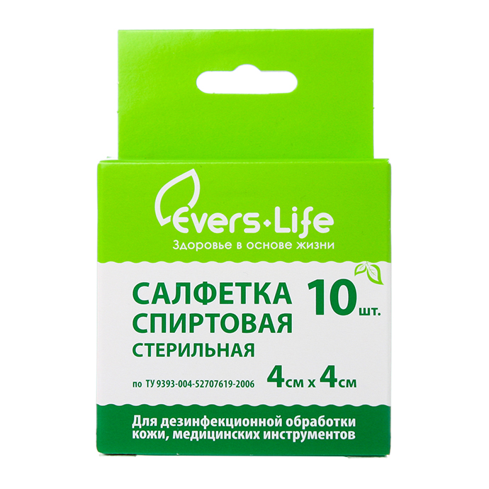 

Салфетка спирт.д ин 40х40мм №10 Evers Life