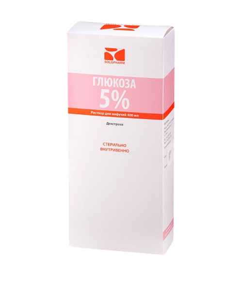 Глюкоза-СОЛОфарм 5% 400мл фл. №1