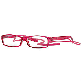 Очки корригирующие для чтения глянцевые розовые пластик со шнурком +1,0