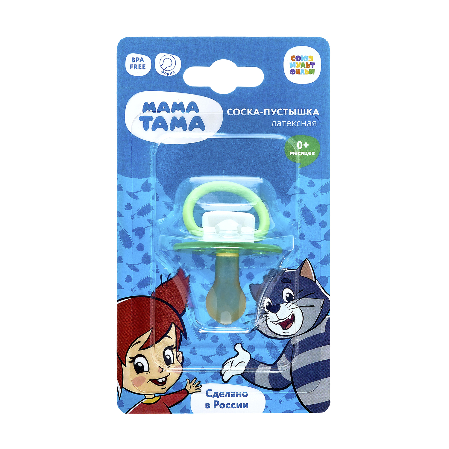 

Мама Тама соска-пустышка латексная класс. 0-6 мес. зеленый Галчонок МТ 014