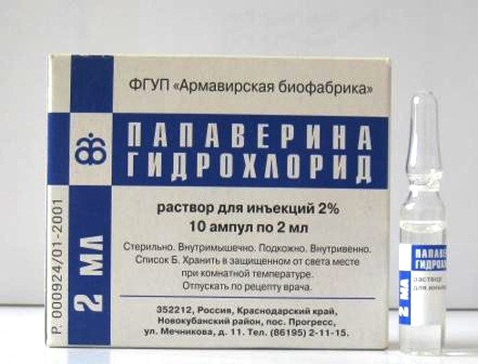 

Папаверина г/хл амп. 2% 2мл №10