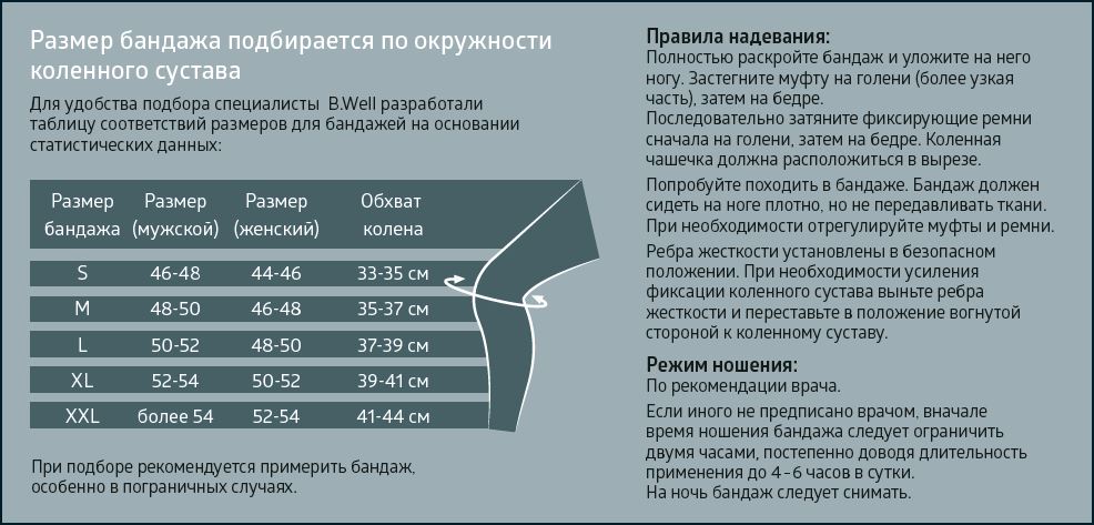 Б.Велл бандаж на коленный сустав про W-3320 р.L с шарнирами серый Вид№2