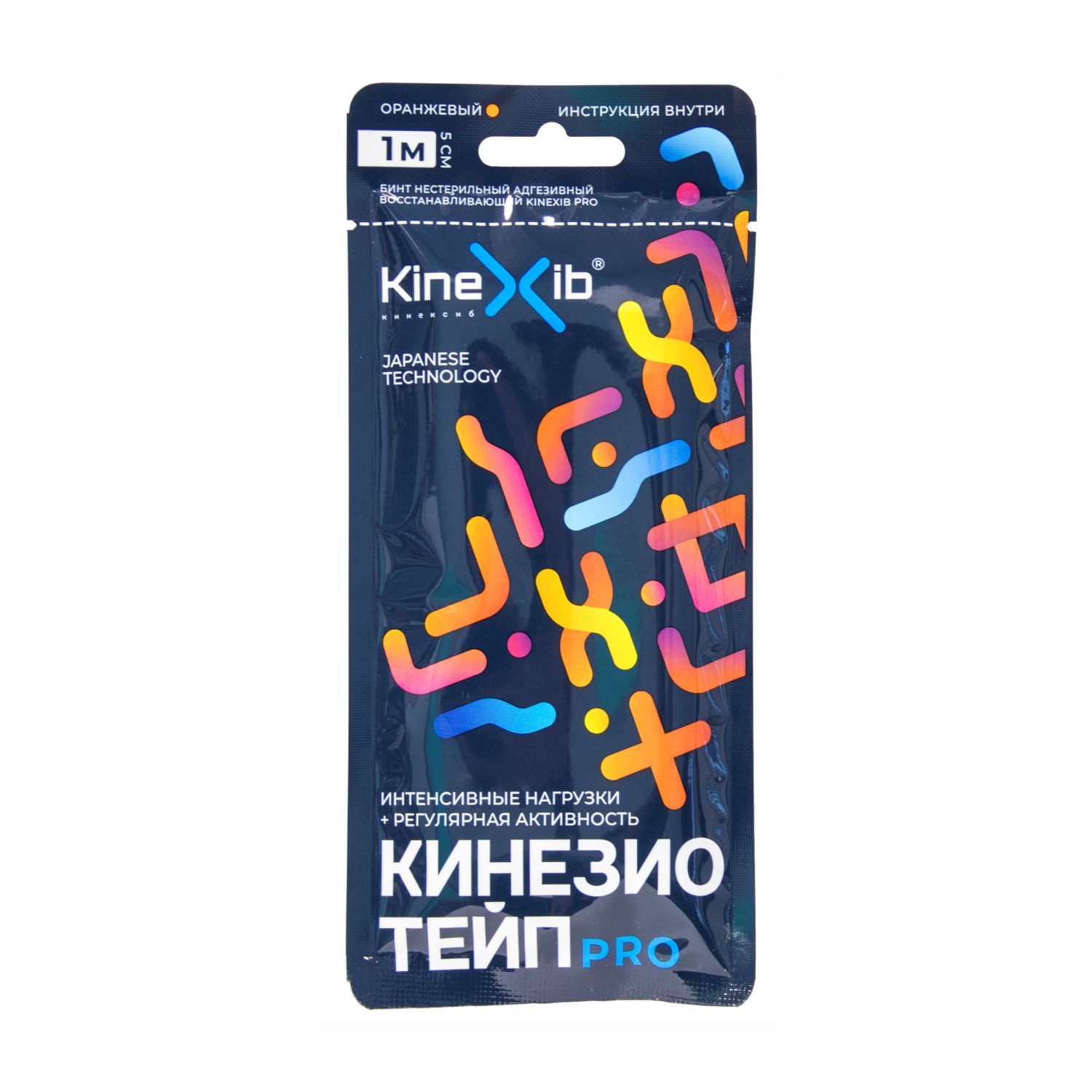 Бинт Кинезио-Тейп kinexib pro с усил фикс оранж 1мх5см