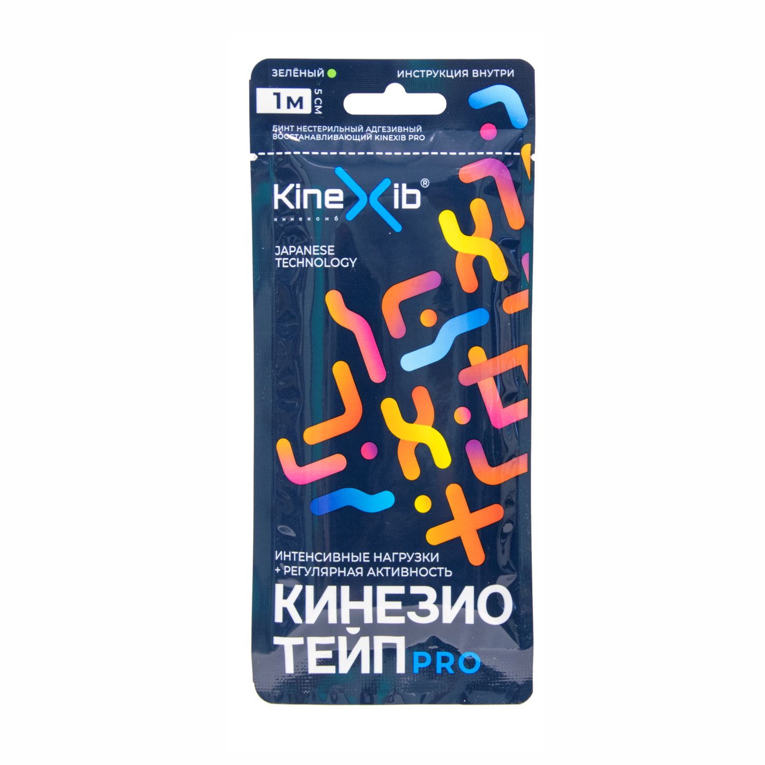 цена Бинт Кинезио-Тейп kinexib pro с усил фикс зеленый 1мх5см