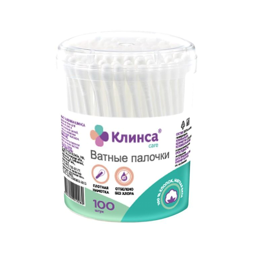 

Клинса ватные палочки банка № 100