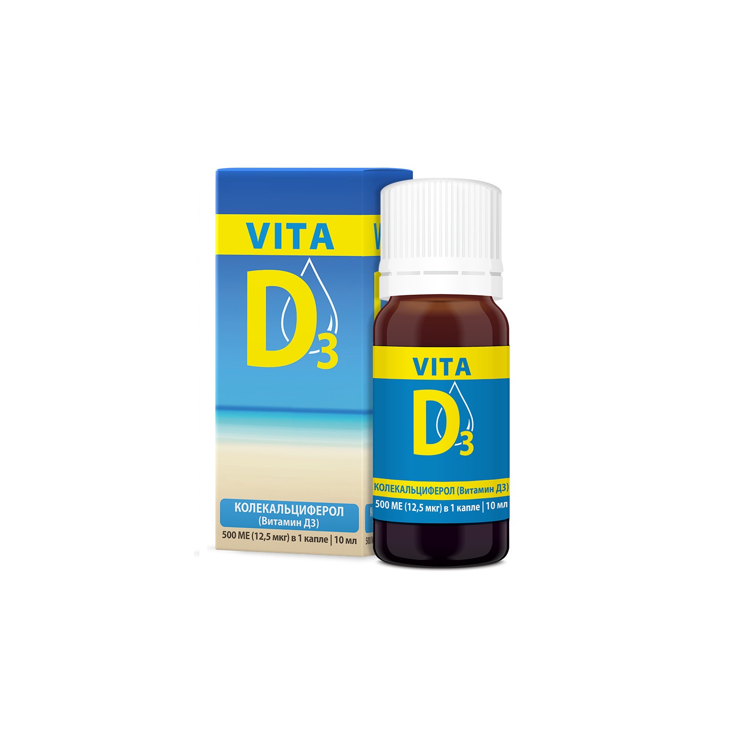 Вита Д3 витамин Д3 р-р 500МЕ/кап фл.-кап. 10мл анис