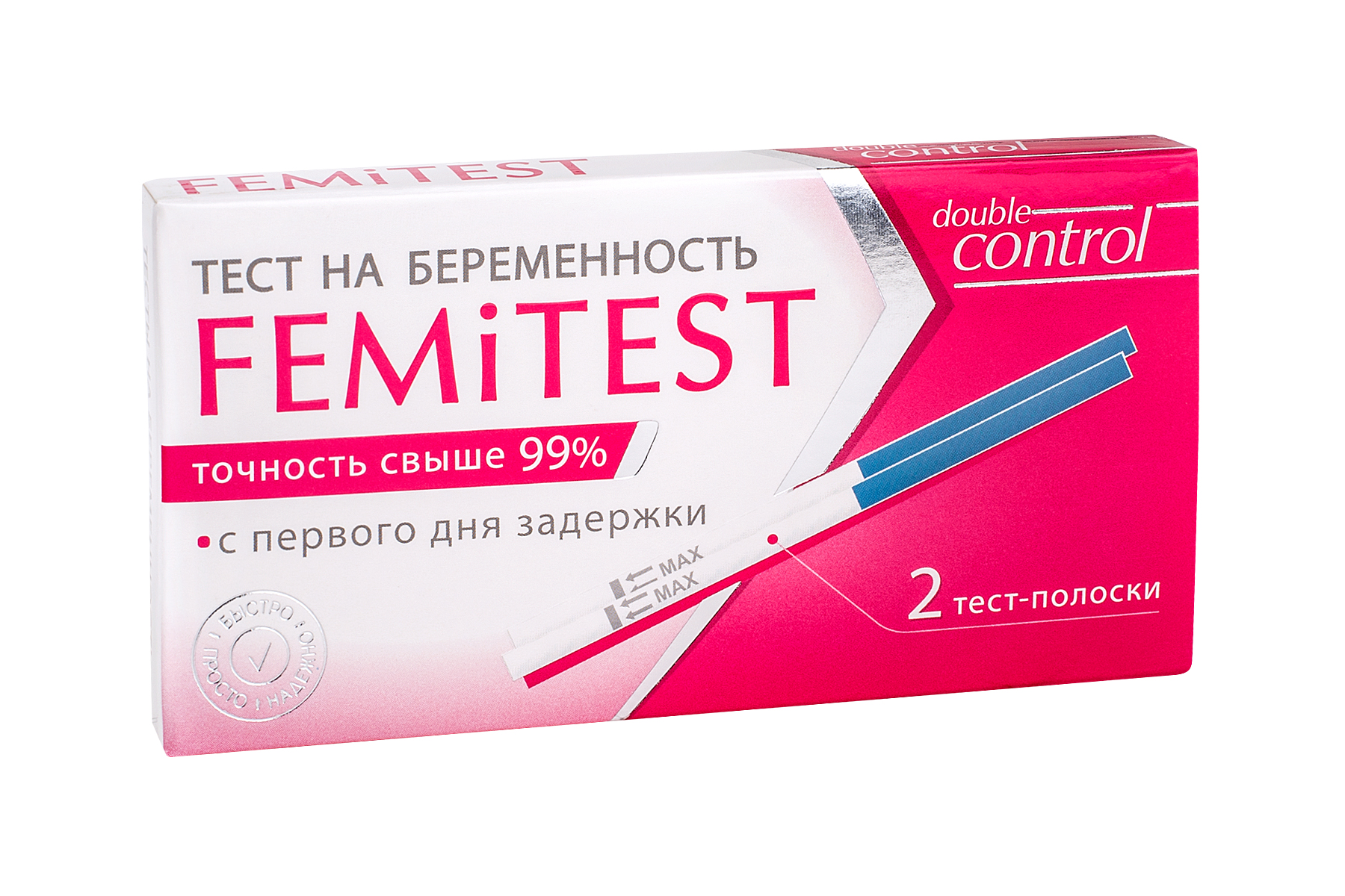 Фемитест Дабл тест для определения беременности №2 тест evitest для определения беременности 2 шт