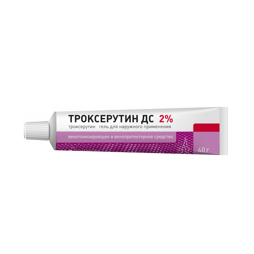 

Троксерутин-ДС гель д наруж.прим. 2% 40г