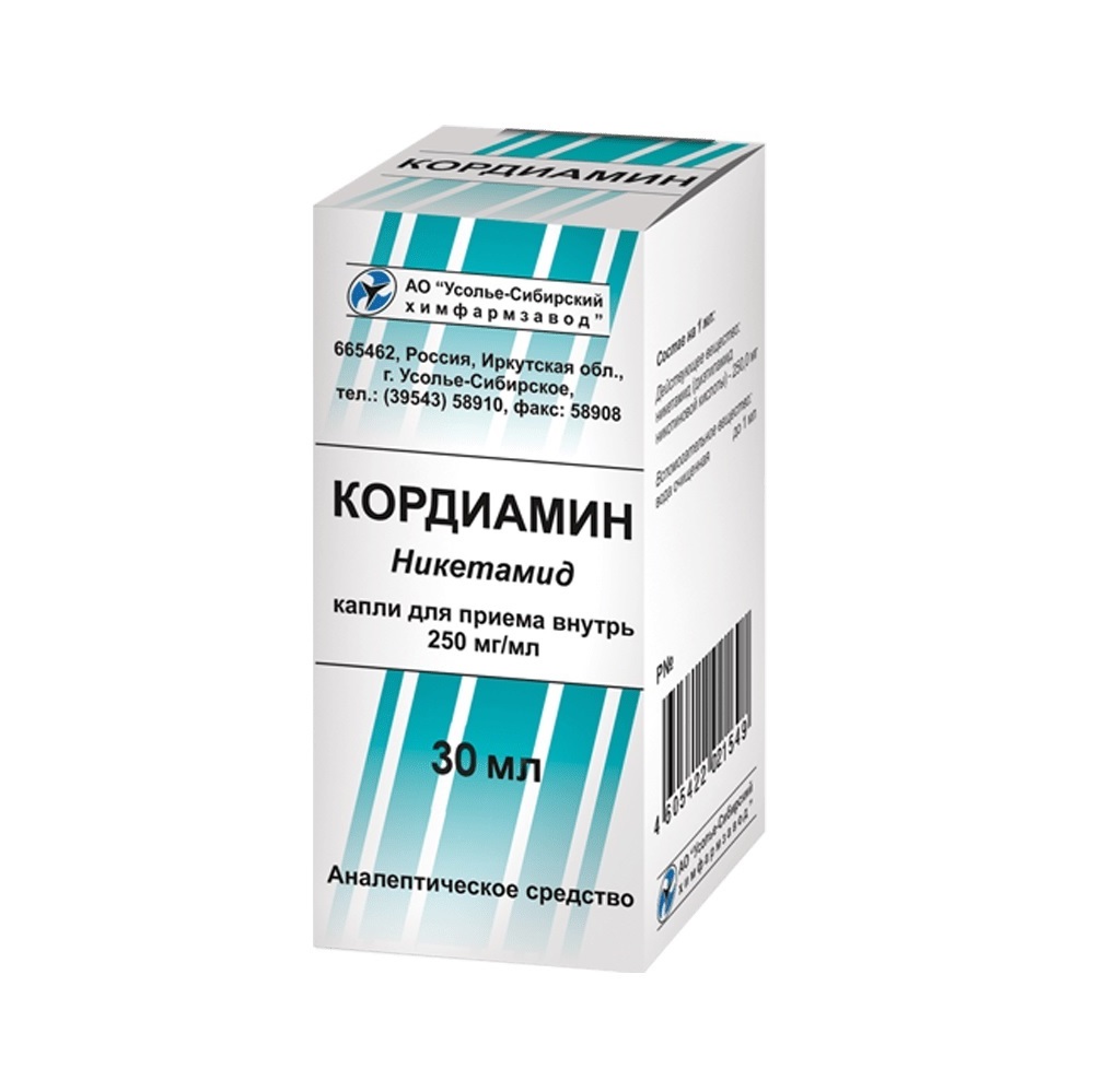 Кордиамин кап. для приема внутрь 250 мг/мл фл.-кап. 30мл №1