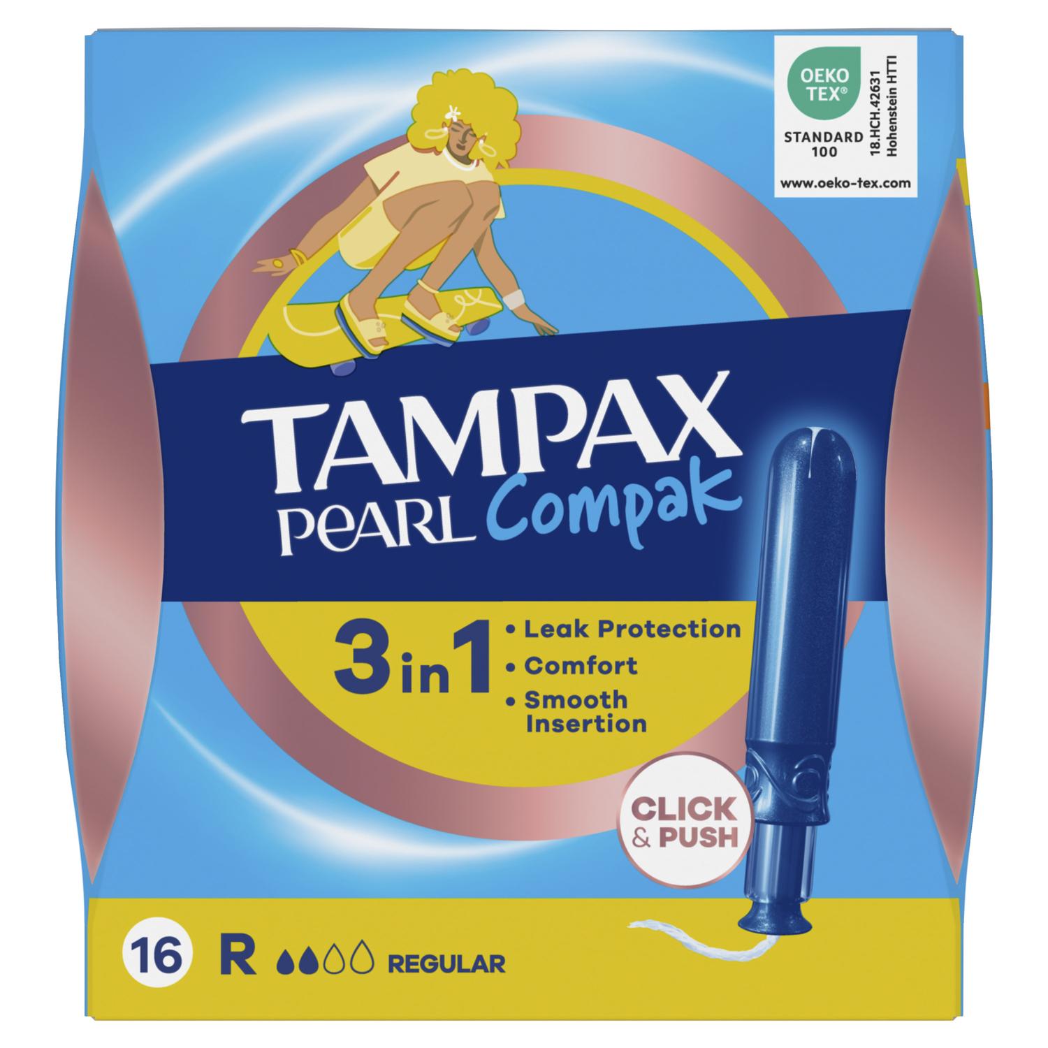 

Тампакс Компак Перл тампоны женские гигиенические с аппликатором Регуляр № 16