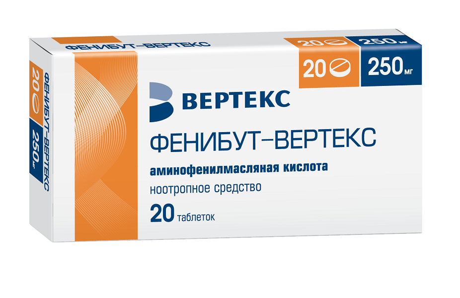 

Фенибут-Вертекс таб. 250мг №20