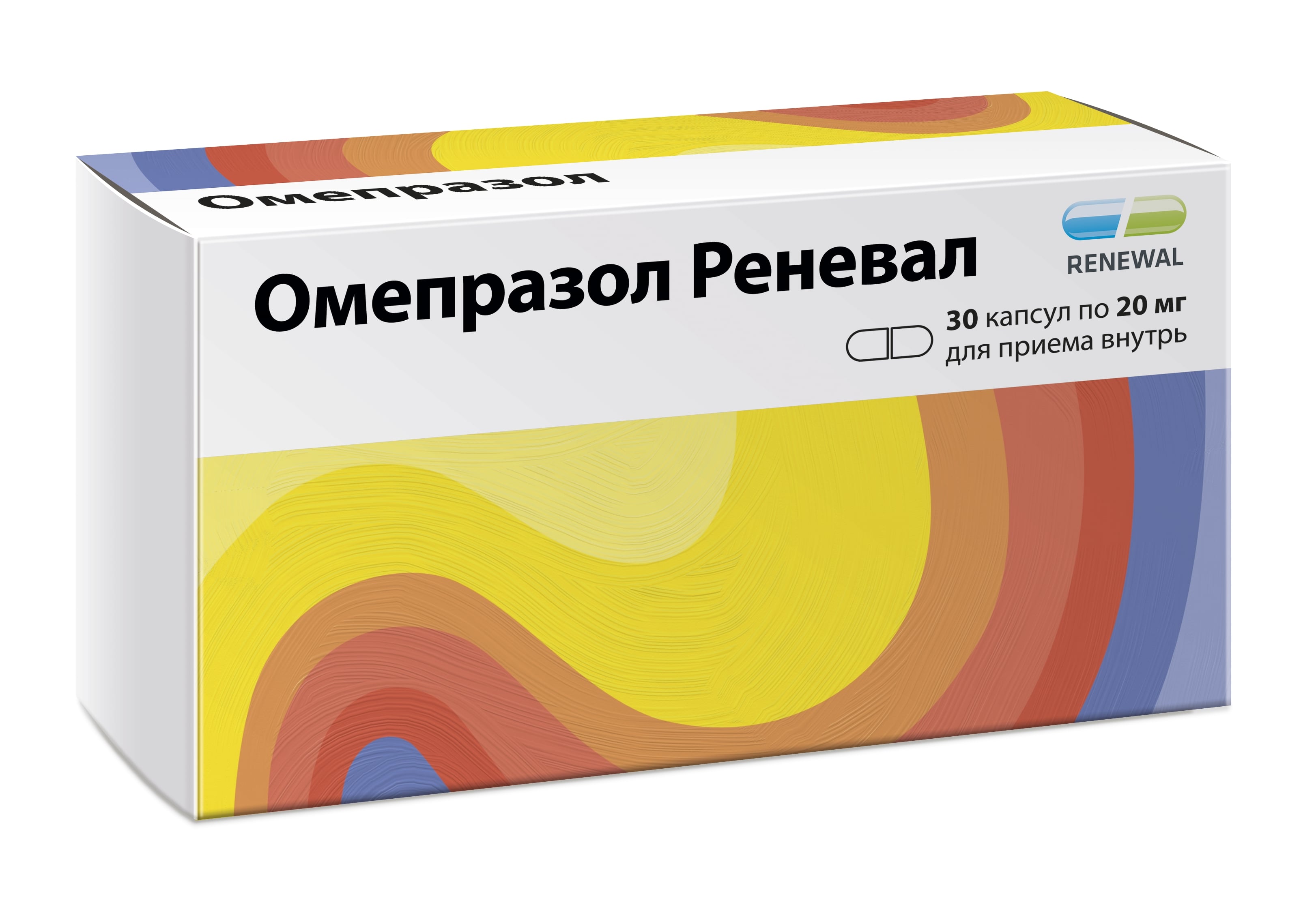 

Омепразол Реневал капс.киш.раст. 20мг №30