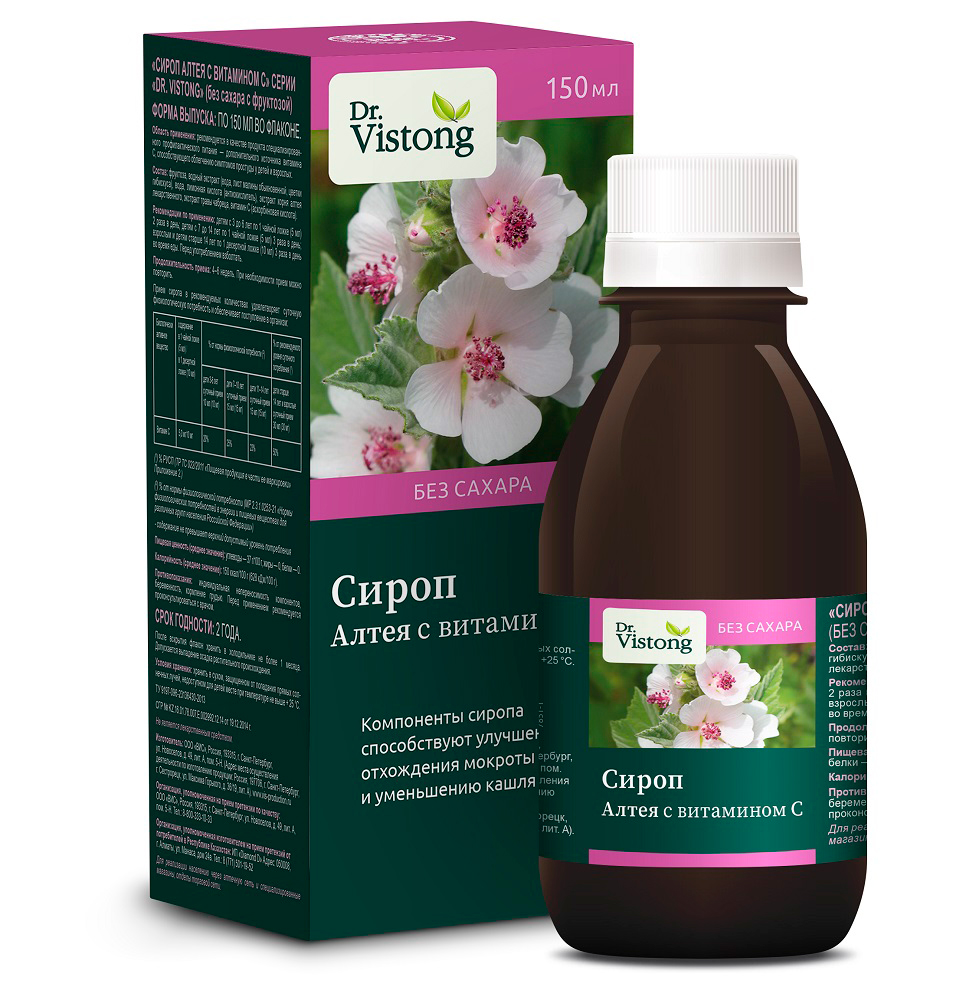 

Доктор Вистонг сироп алтея с вит.С без сахара с фруктозой 150мл БАД