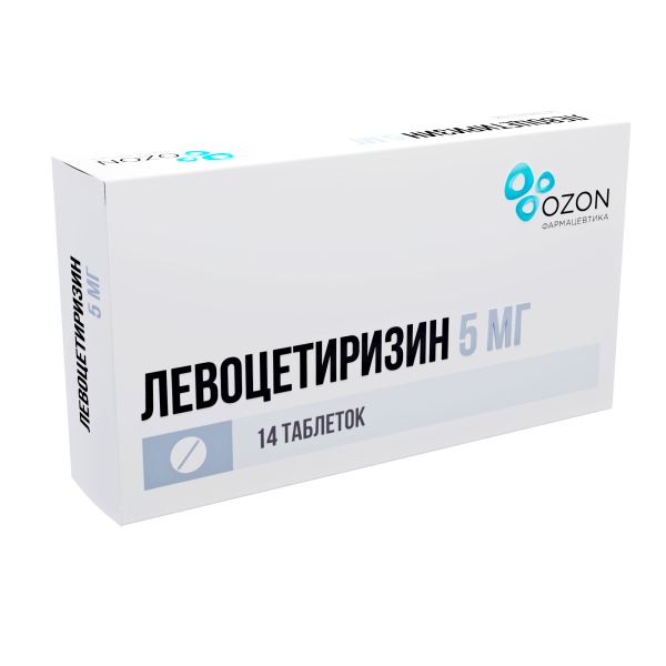 Левоцетиризин таб.п о плен. 5 мг №14