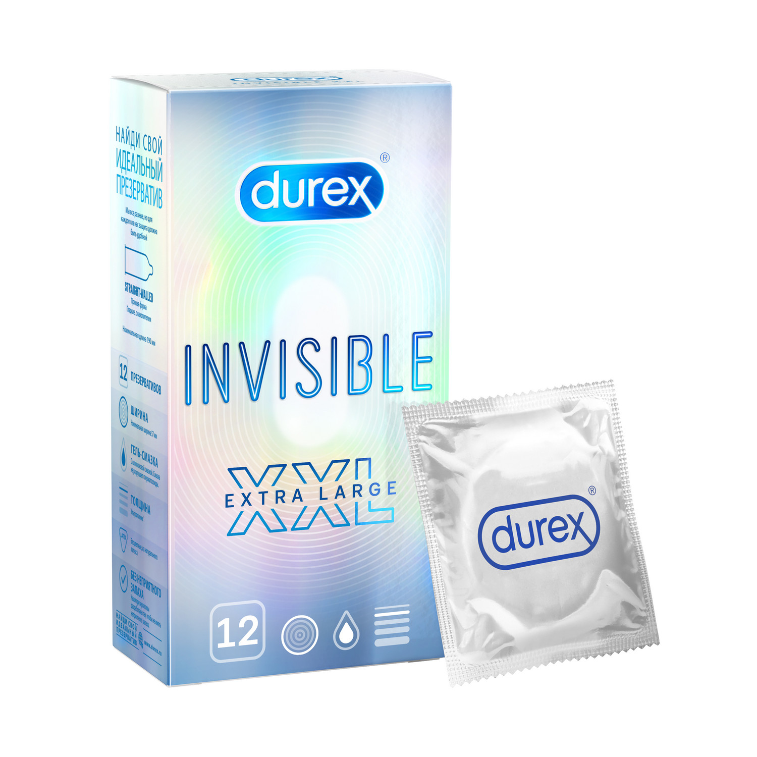 Дюрекс презервативы из натурального латекса Инвизибл XXL №12