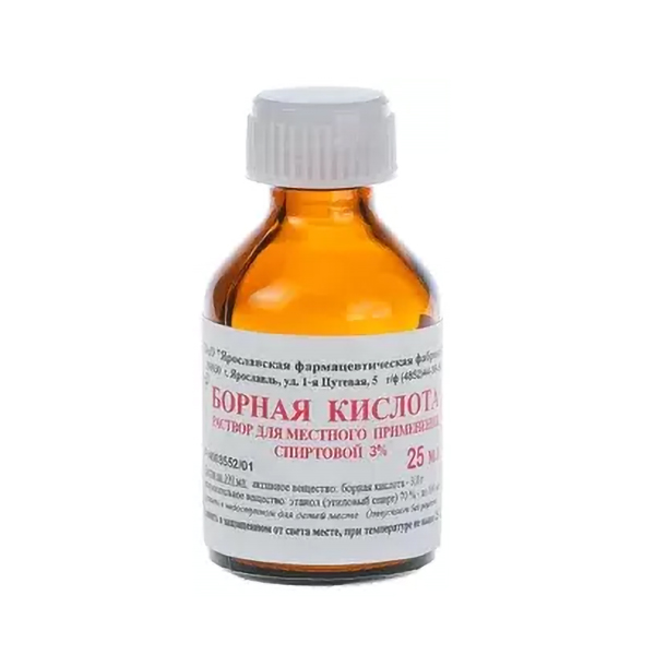Борная кислота раствор спиртовой 3 25мл 101₽