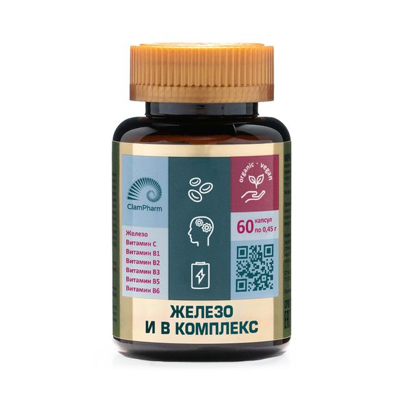 

Железо+В-комплекс капсулы 0,45г № 60