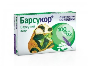 

Барсукор барсучий жир экстракт солодки капс. 0,2г №100