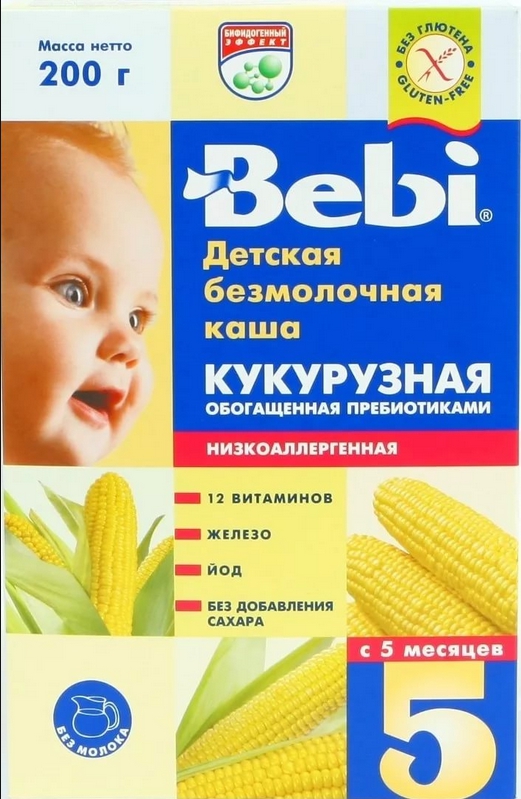 

Беби каша безмолочная низкоаллергенная кукуруза/пребиотики от 5мес. 200г