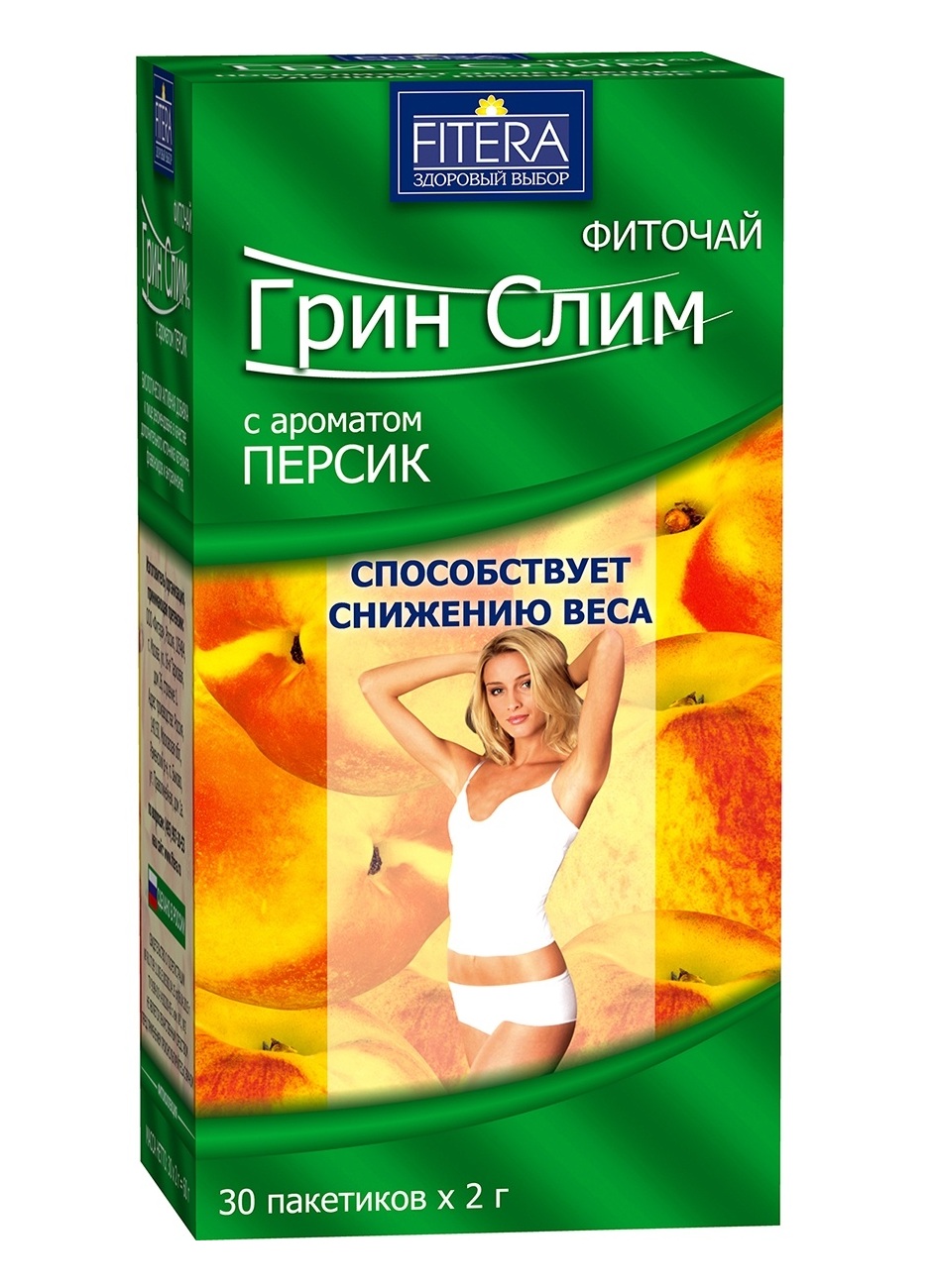 Грин Слим чай персик ф/п 2г №30