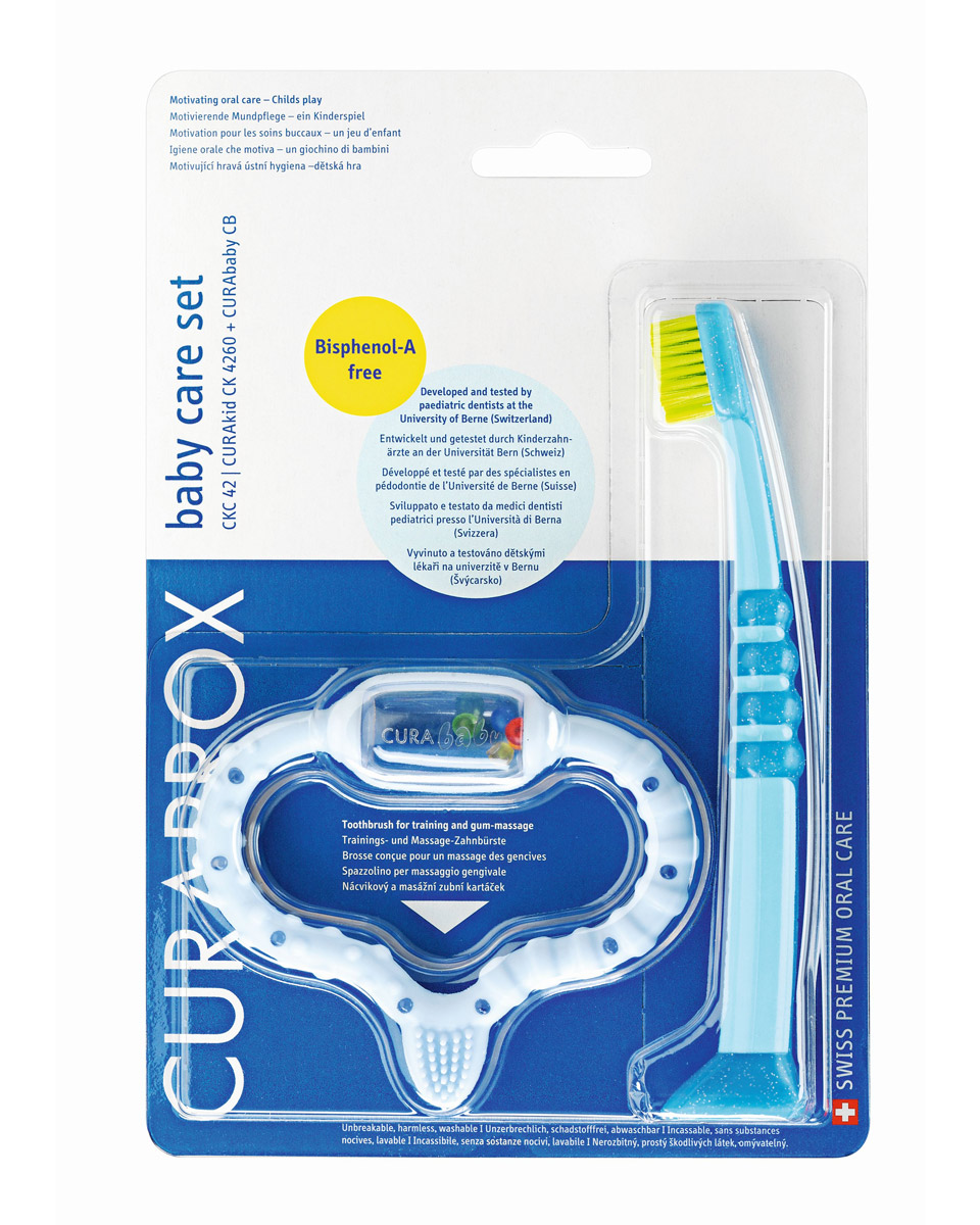 Курапрокс набор прорезыватель голубой+щетка зубная д детей CKС 42 boy