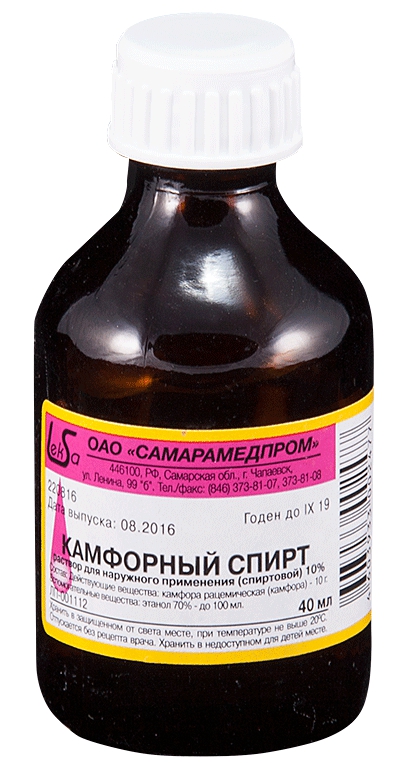 Камфорный спирт р-р для наруж.прим. 10% 40мл