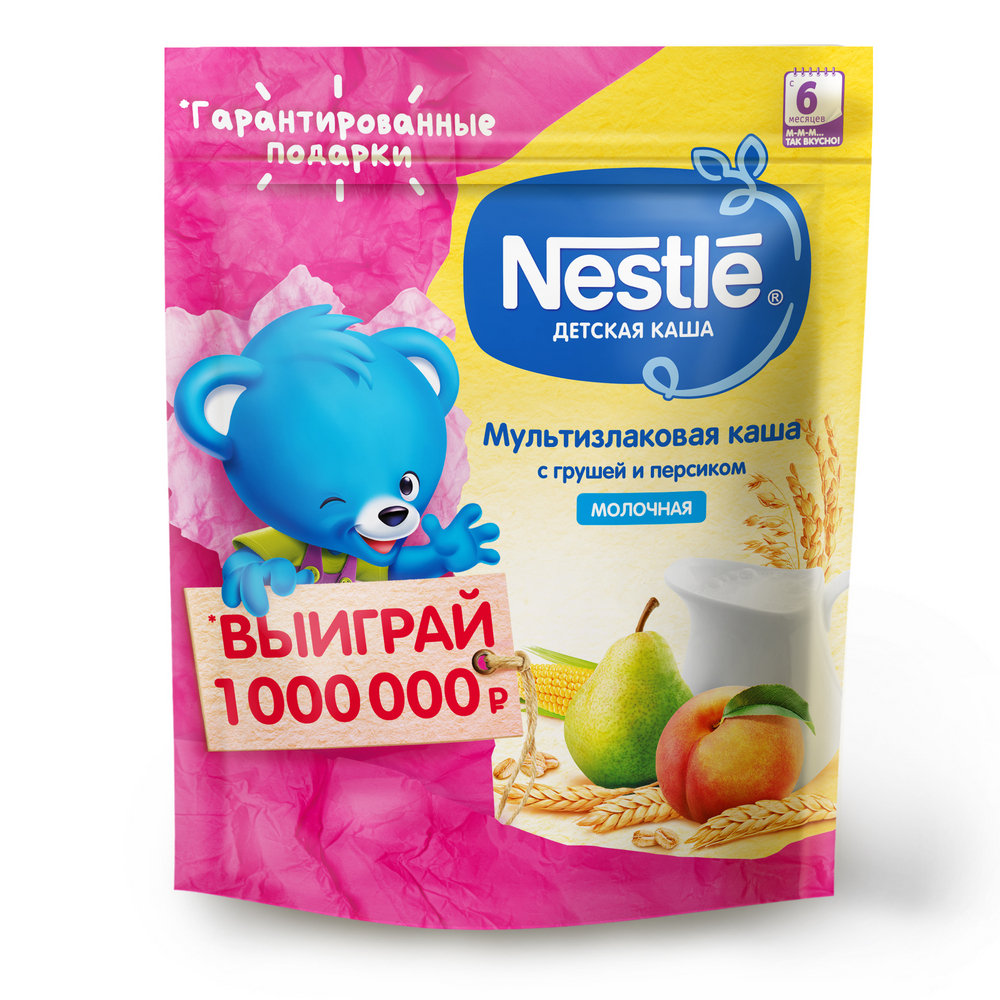 

Нестле каша молочная мультизлаковая груша/персик 250г/220г