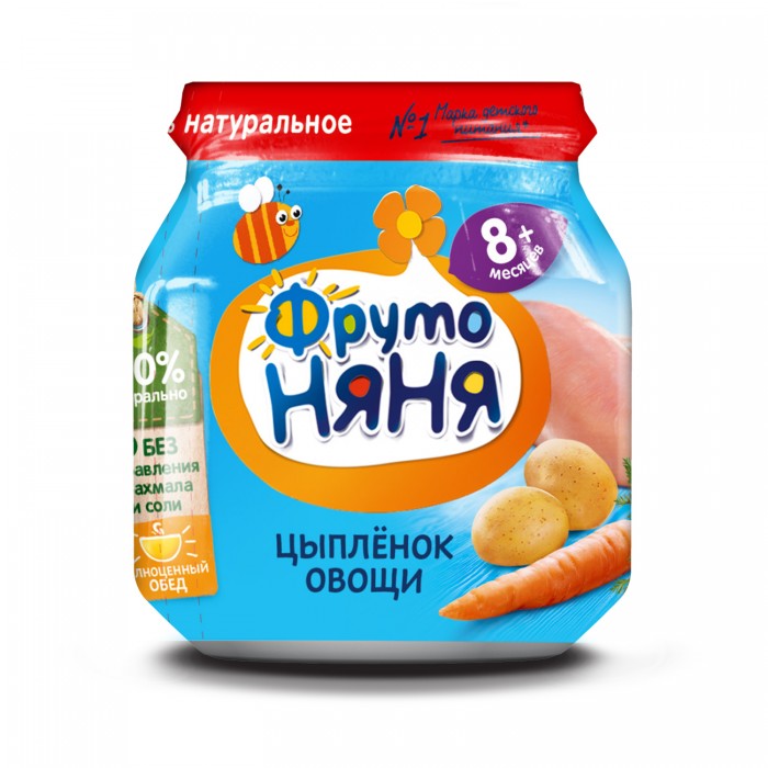 

ФрутоНяня пюре цыпленок/рис/морковь/картофель 100г