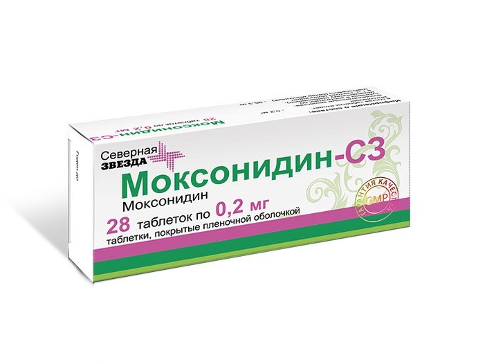 

Моксонидин таб.п/о плен. 0,2 мг №28