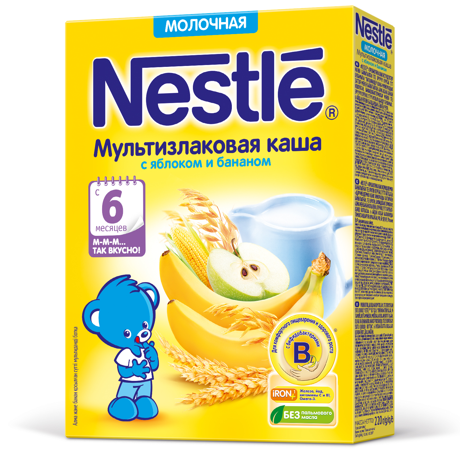 

Нестле каша молочная мультизлаковая яблоко/банан 250г/220г