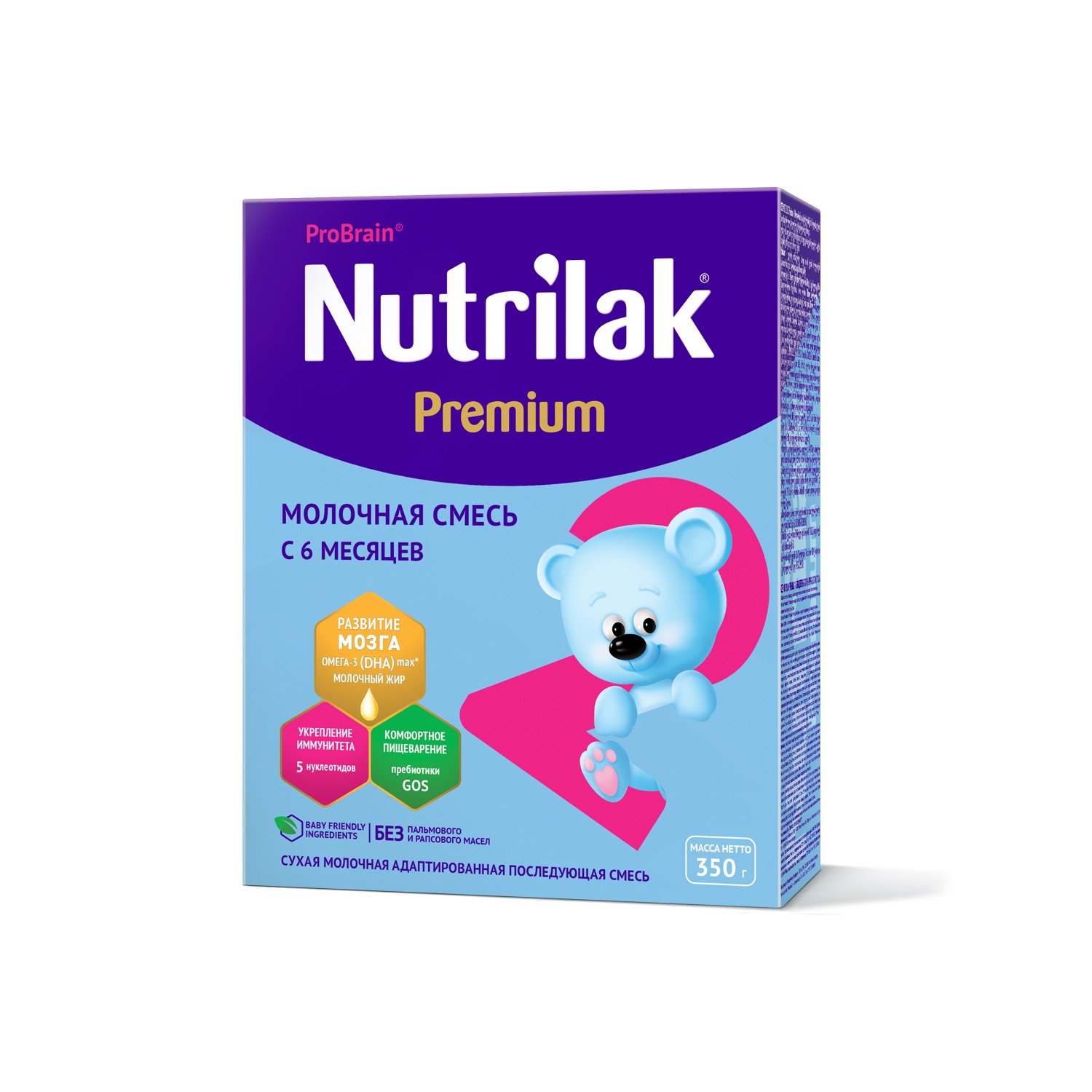 Нутрилак смесь молочная Премиум2 пребиотики от 6 до12мес. 350г