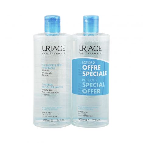 Урьяж вода мицеллярная очищающая для сухой нормальной кожи 500млх2